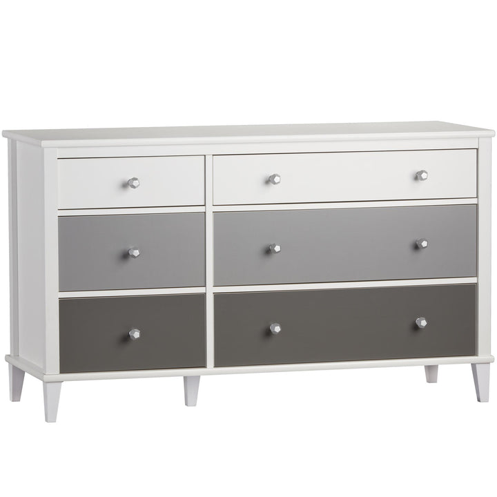 Functional and decorative 6 drawer dresser -  Gray