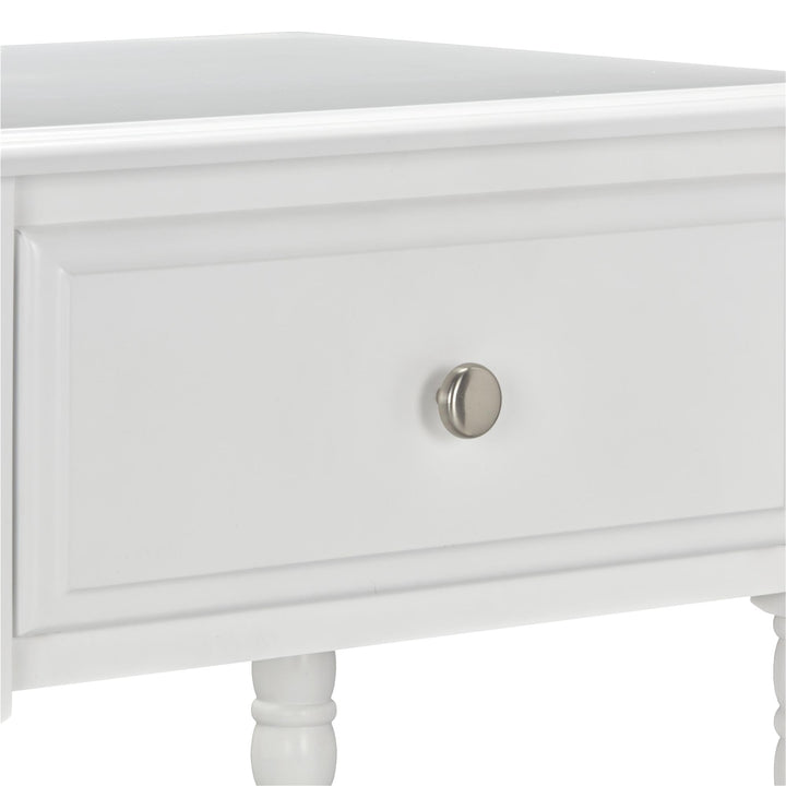 Easy to assemble 1 drawer kids nightstand -  White