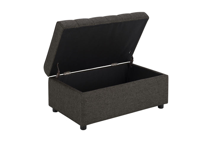 Erika storage ottoman - Grey Linen