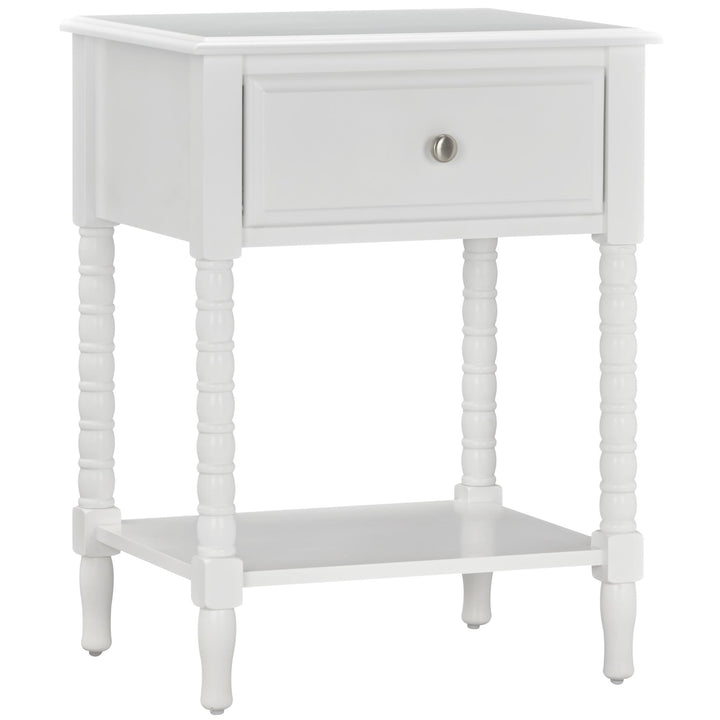 Space-saving kids nightstand with drawer -  White