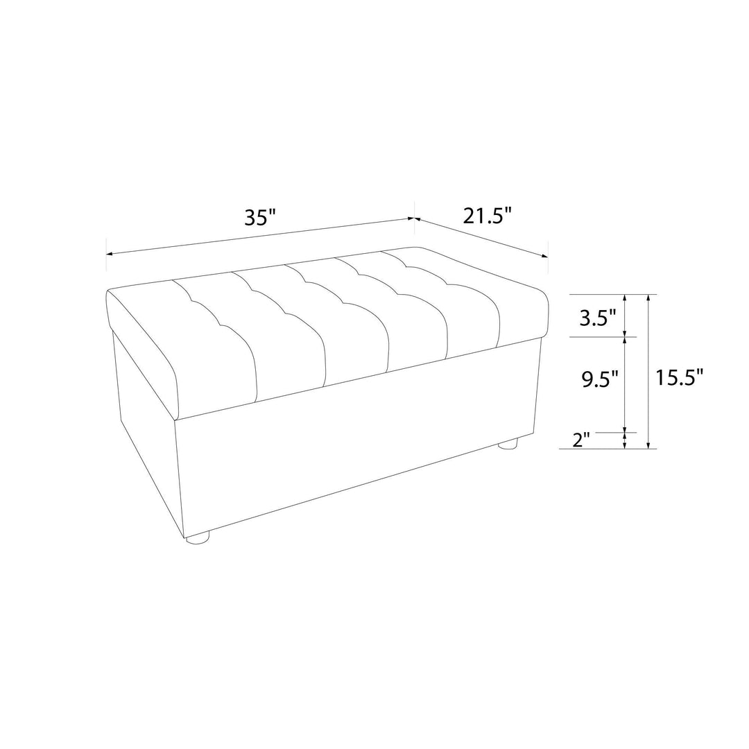 Ottoman with cushioned lid - Grey Linen