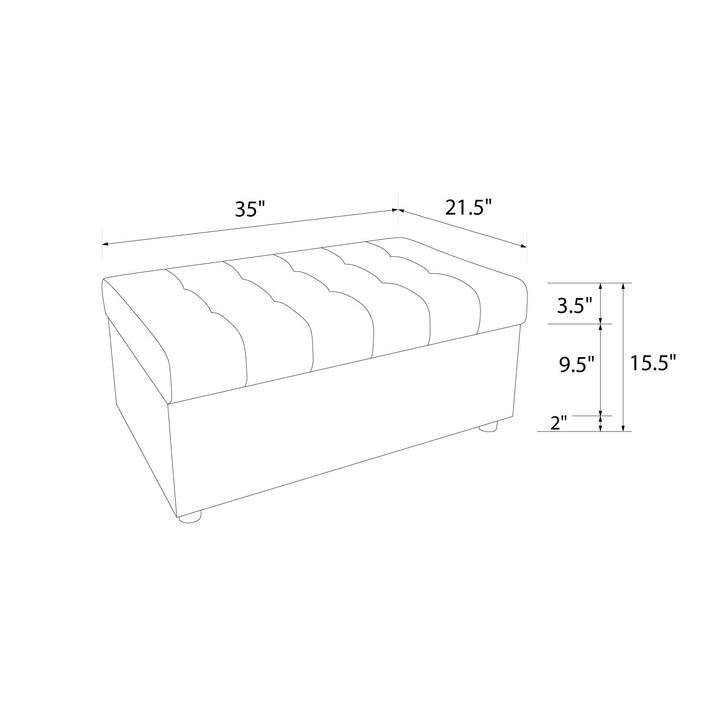 Ottoman with cushioned lid - Grey Linen