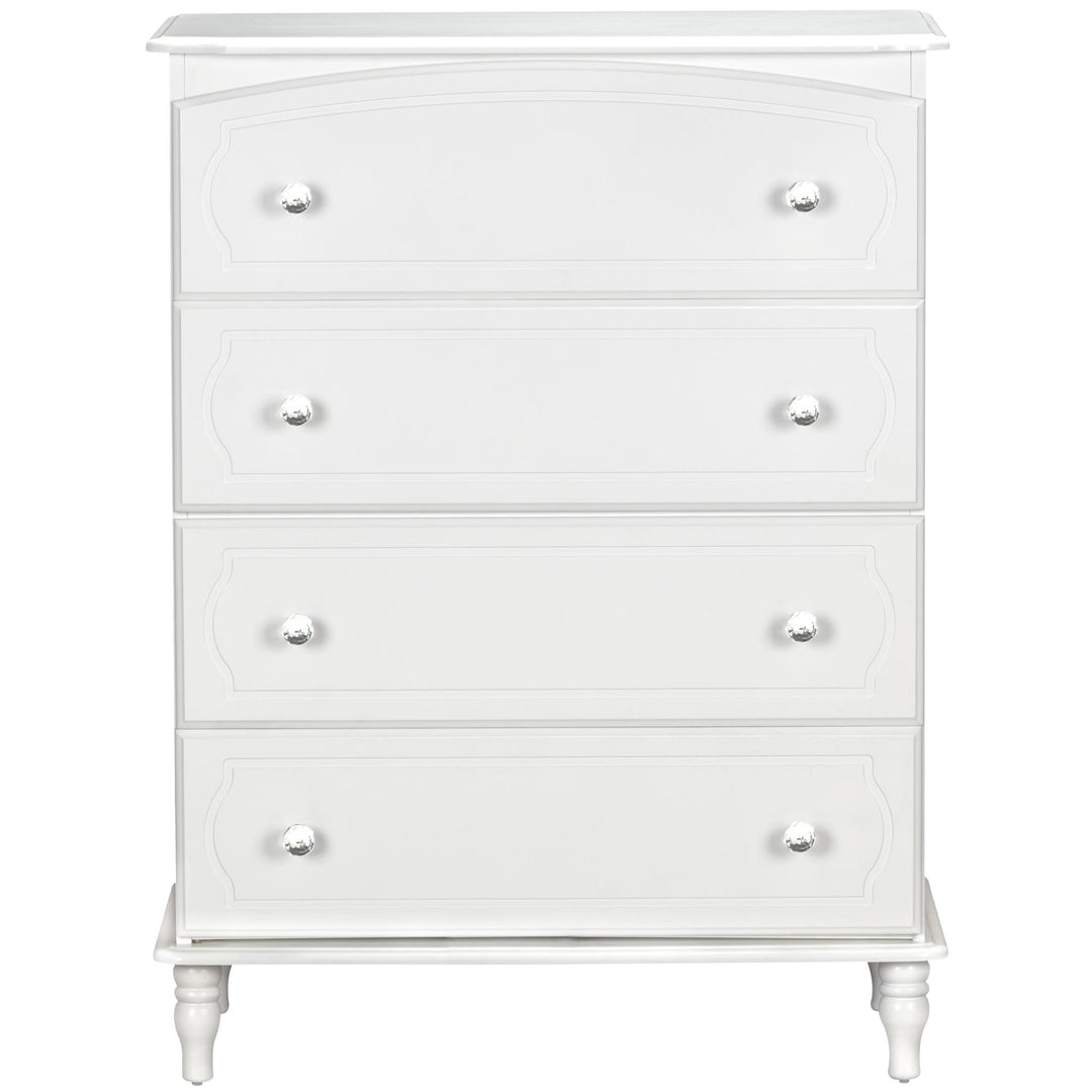 Rowan Valley Laren Kids 4 Drawer Dresser with Wood Feet  -  White