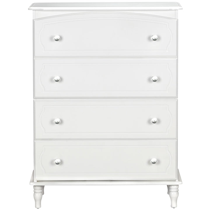 Rowan Valley Laren Kids 4 Drawer Dresser with Wood Feet  -  White