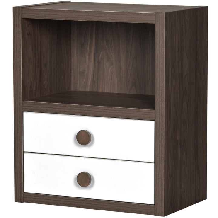 Modular bookshelf with storage drawers -  White