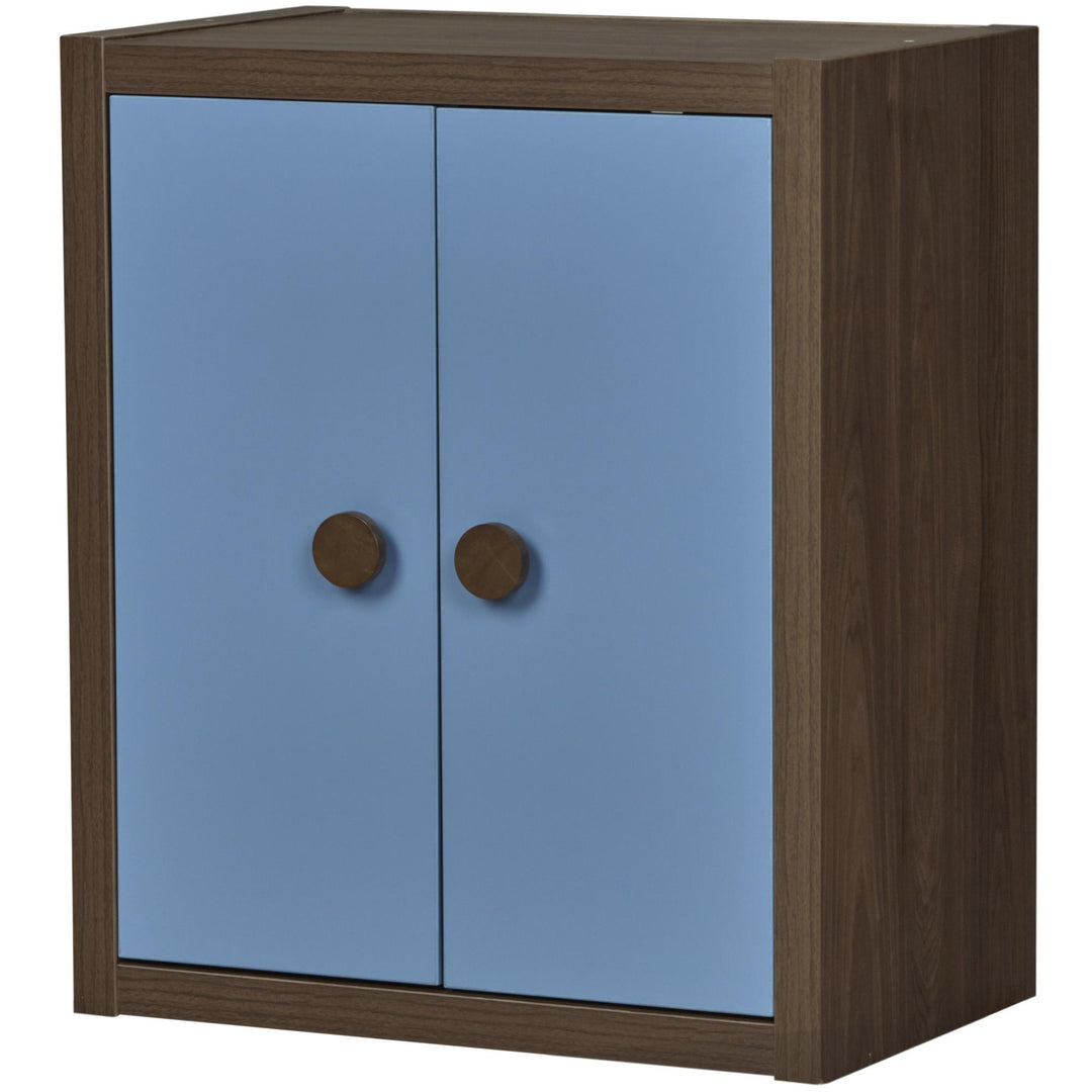 Modular bookshelf with doors -  Blue