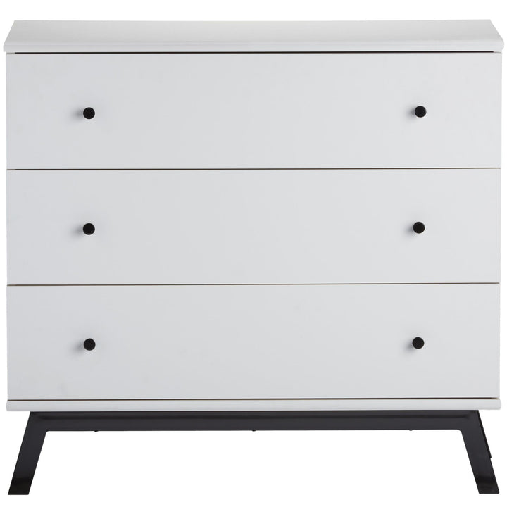 Rowan Valley Lark Urban 3 Drawer Dresser with Angled Metal Base  -  White