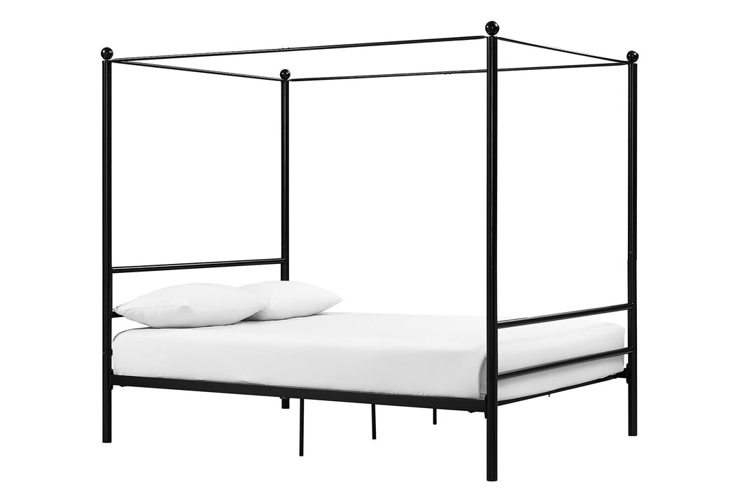Canopy bed for modern decor - Black - Queen