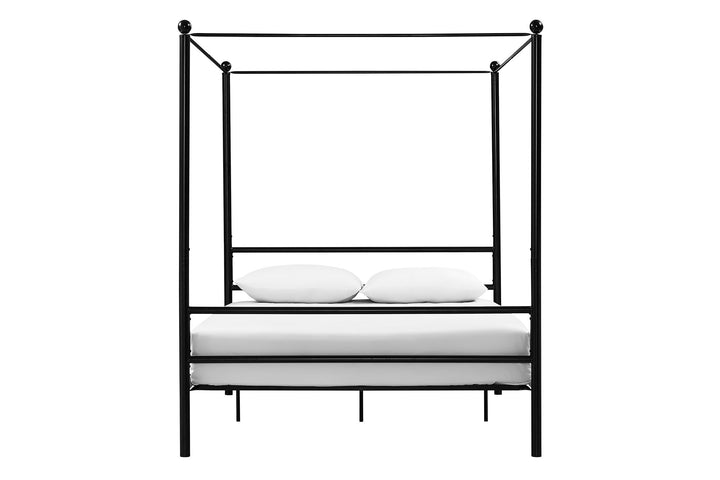 canopy bed frame metal - Black - Queen