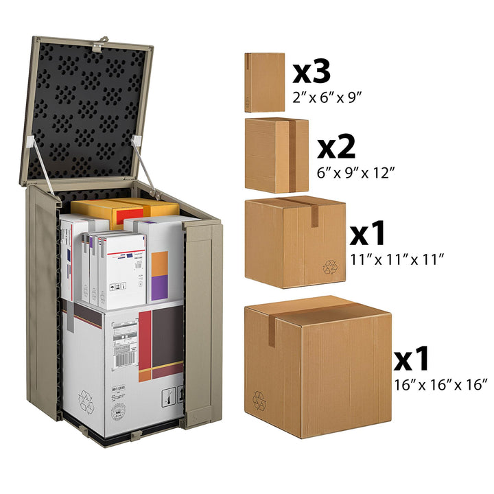 BoxGuard® Large Lockable Package Delivery and Storage Box 6.3 cubic feet - Tan