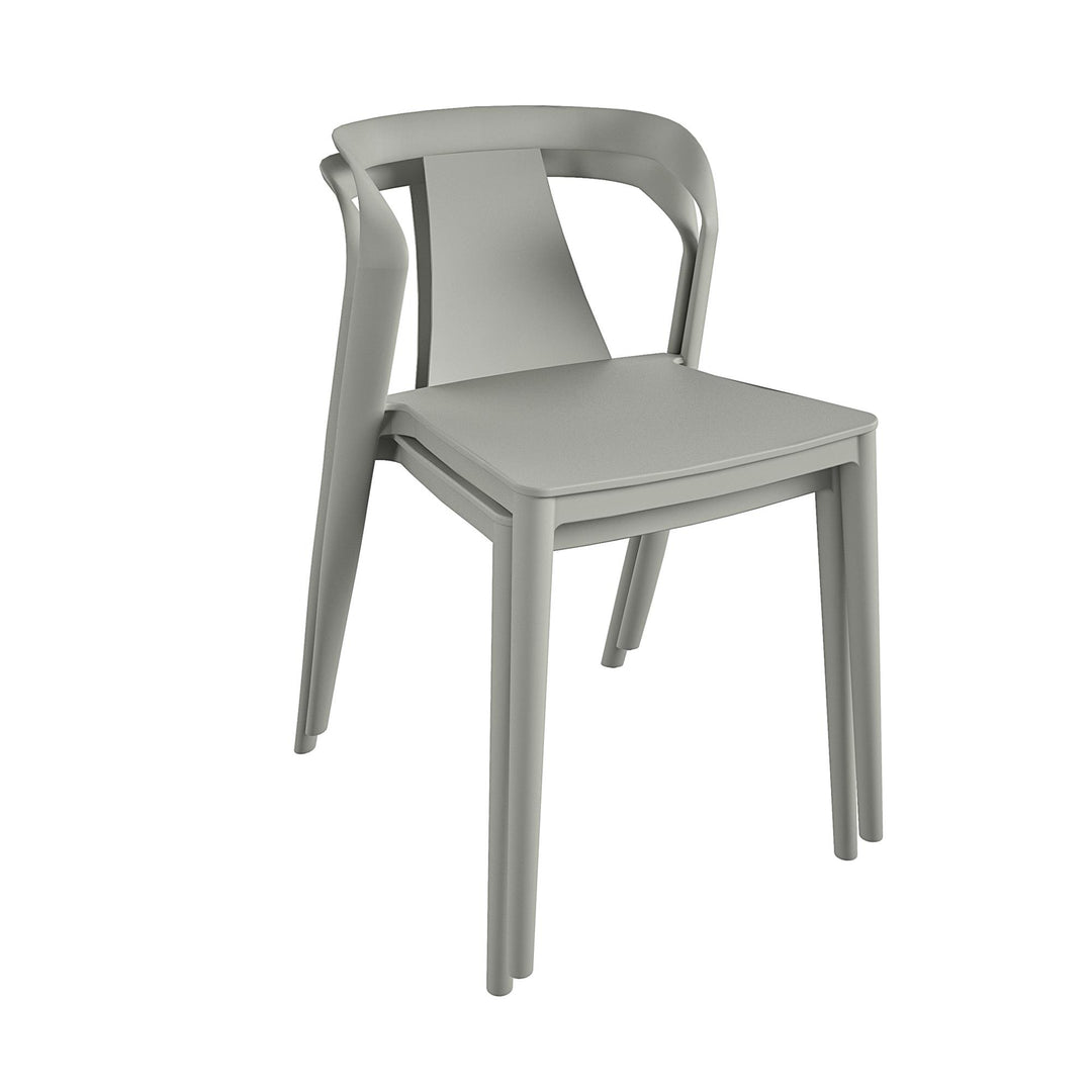 2-Pack Curved Arm Chairs - Fog Gray