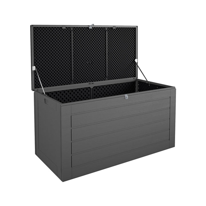 Outdoor Patio Deck Storage Box, Extra Large, 180 Gallons, Black and Charcoal - Black
