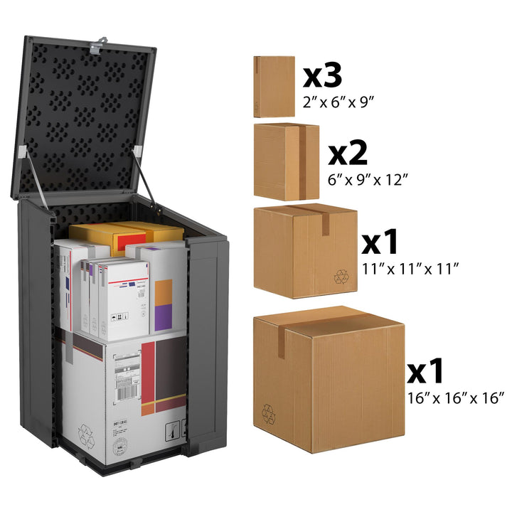 BoxGuard Lockable Package and Storage Box -  Black / grey