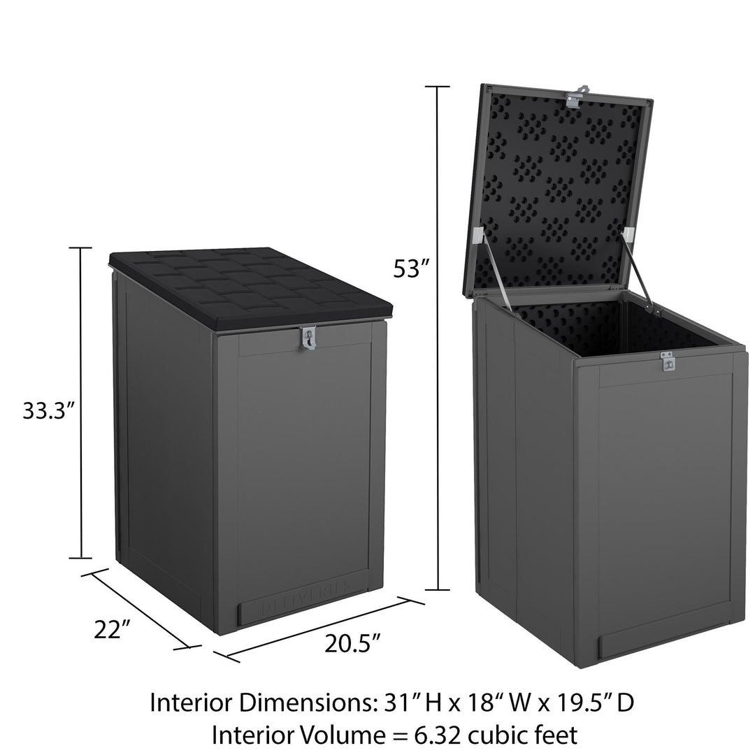 BoxGuard® Large Lockable Package Delivery and Storage Box 6.3 cubic feet - Black / grey