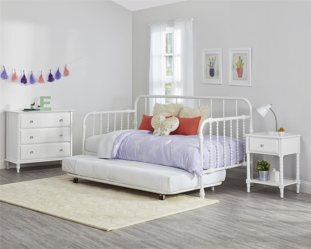 Daybed with Trundle Set - White - Twin