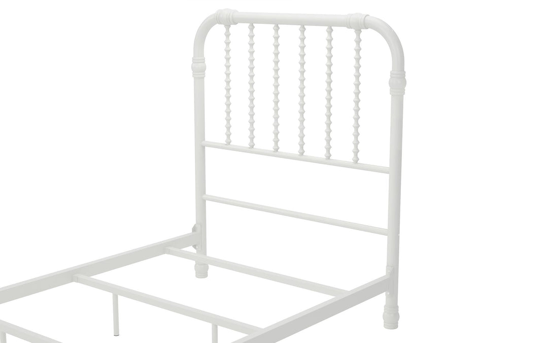 Wren Metal Bed with Scrollwork -  White  -  Twin