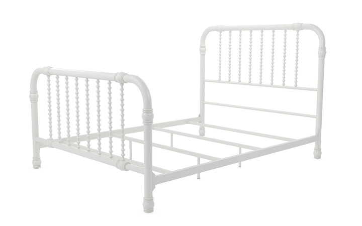 Monarch Hill Wren Metal Bed with Curved Scrollwork Design - White - Full