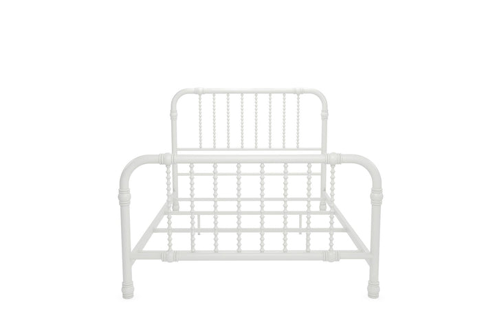 Monarch Hill Wren Metal Bed with Curved Scrollwork Design - White - Full