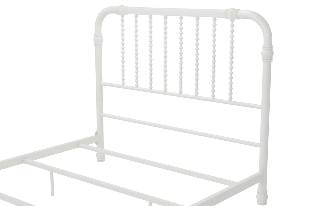 Elegant Wren Metal Bed Frame -  White  -  Full