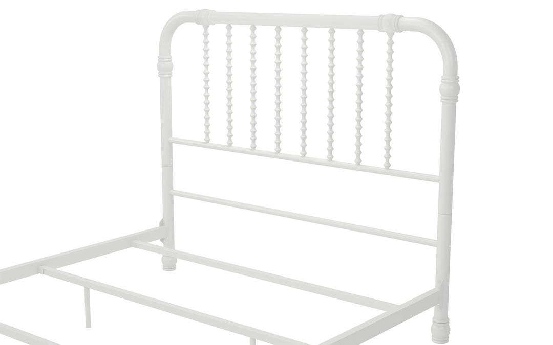 Monarch Hill Wren Metal Bed with Curved Scrollwork Design - White - Full