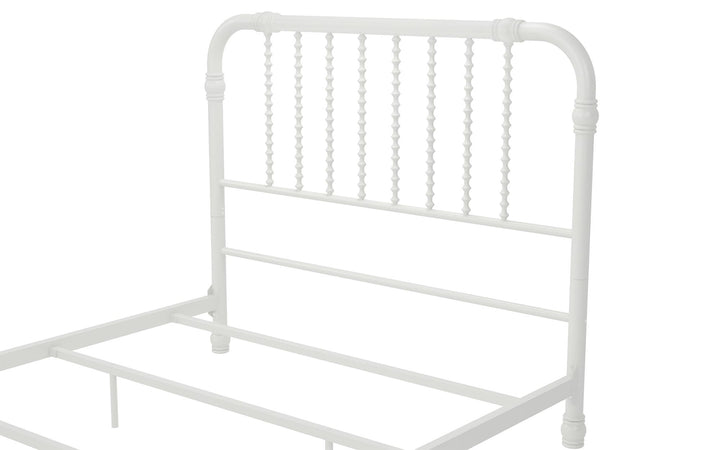 Monarch Hill Wren Metal Bed with Curved Scrollwork Design - White - Full