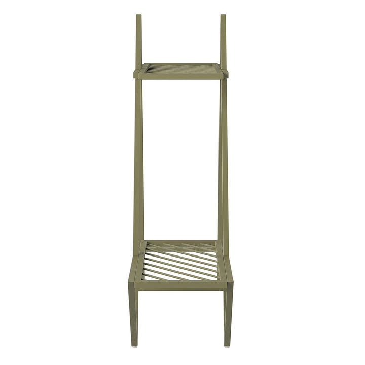 outdoor metal plant stand - Olive Green