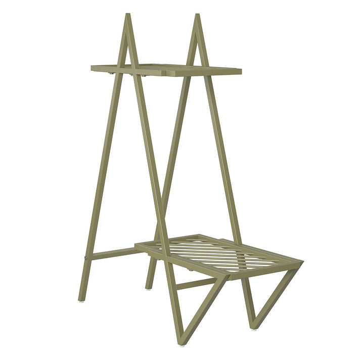 modern plant stand with shelves - Olive Green