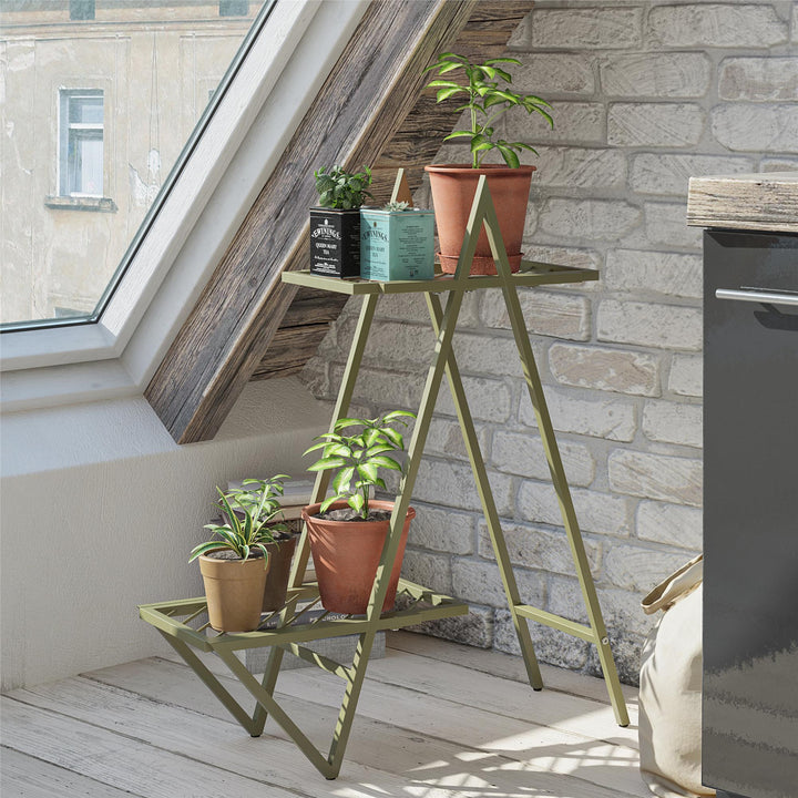 plant stand with metal stand - Olive Green