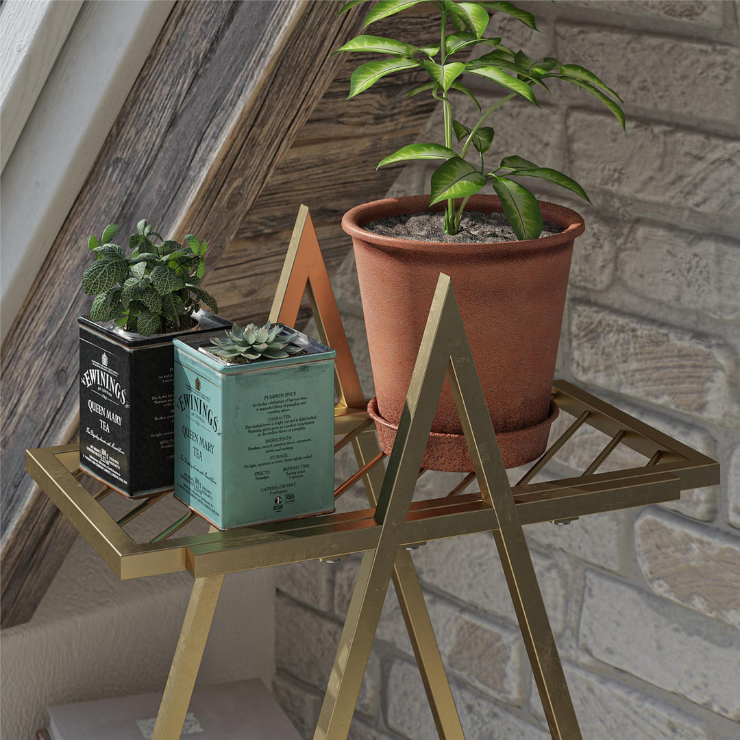 2 tier metal plant stand - Gold