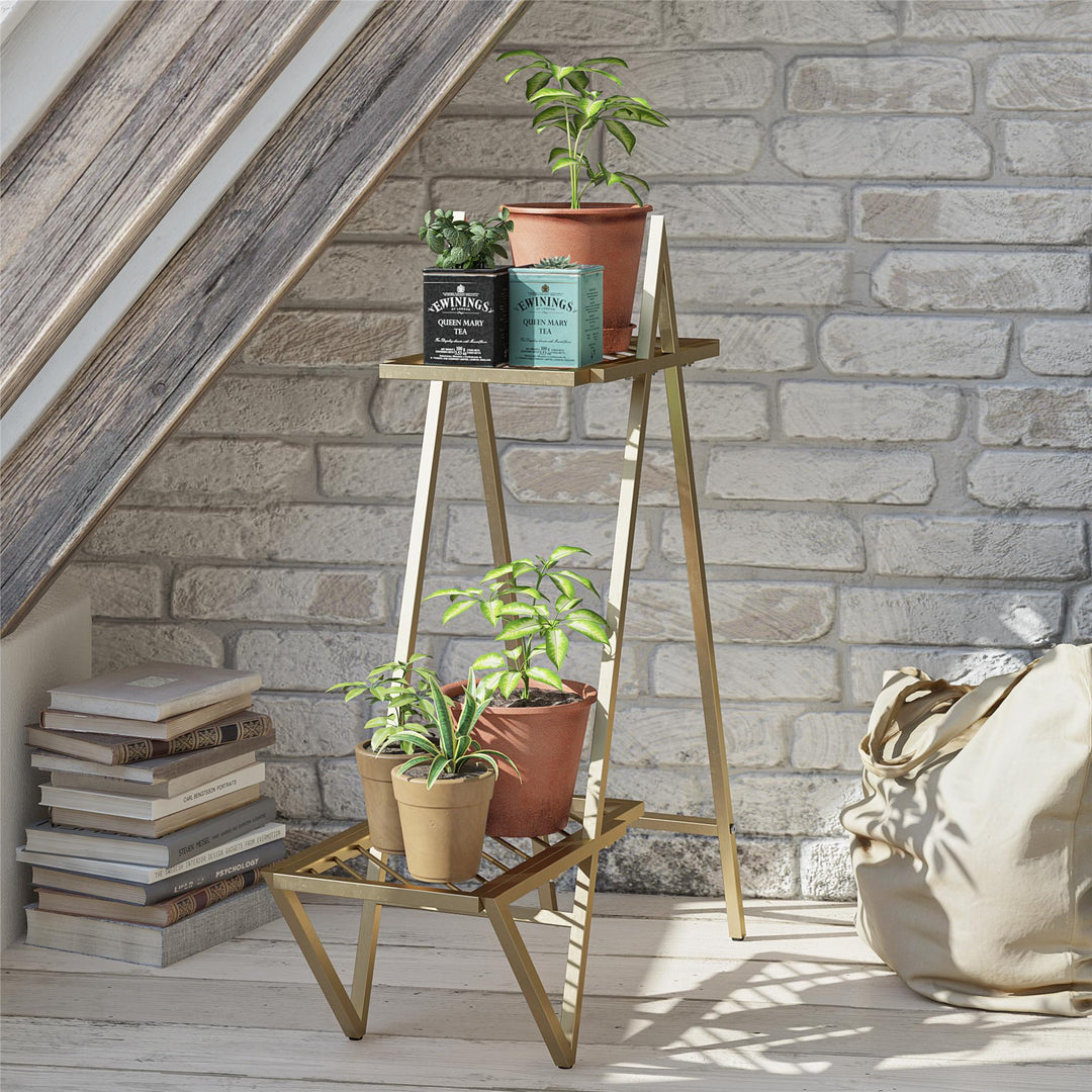 plant stand with metal stand - Gold