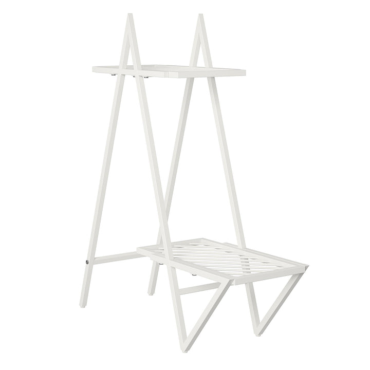 modern plant stand with shelves - White