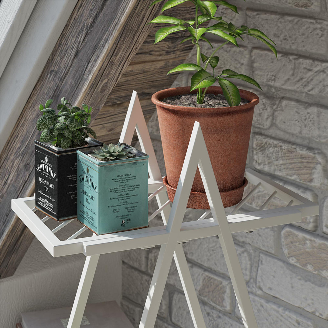 2 tier metal plant stand - White