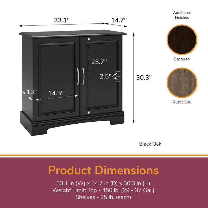 Harbor 29 to 37 Gallon Aquarium or Terrarium Stand - Black