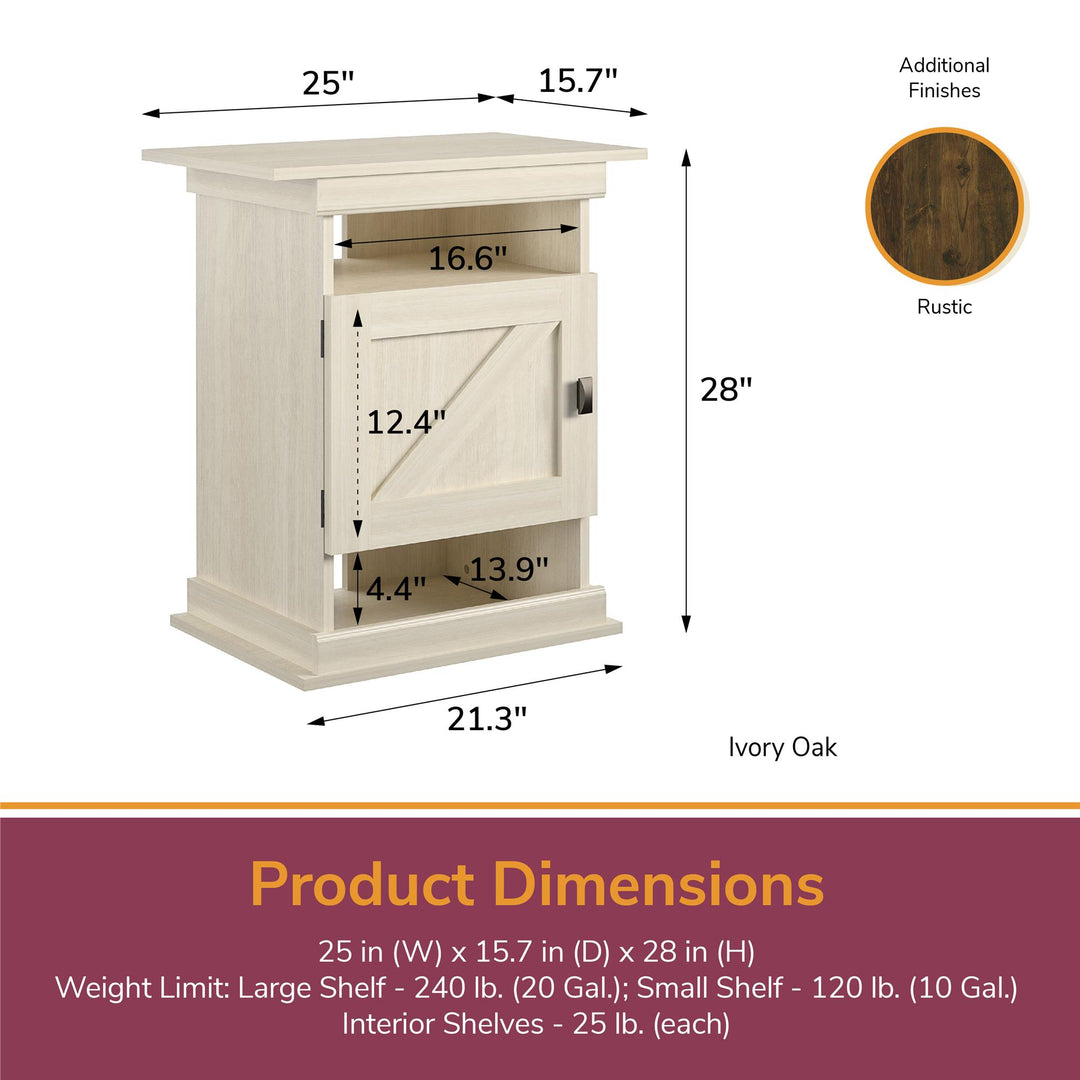 Durable Flipper Farmington Aquarium Stand -  Ivory Oak