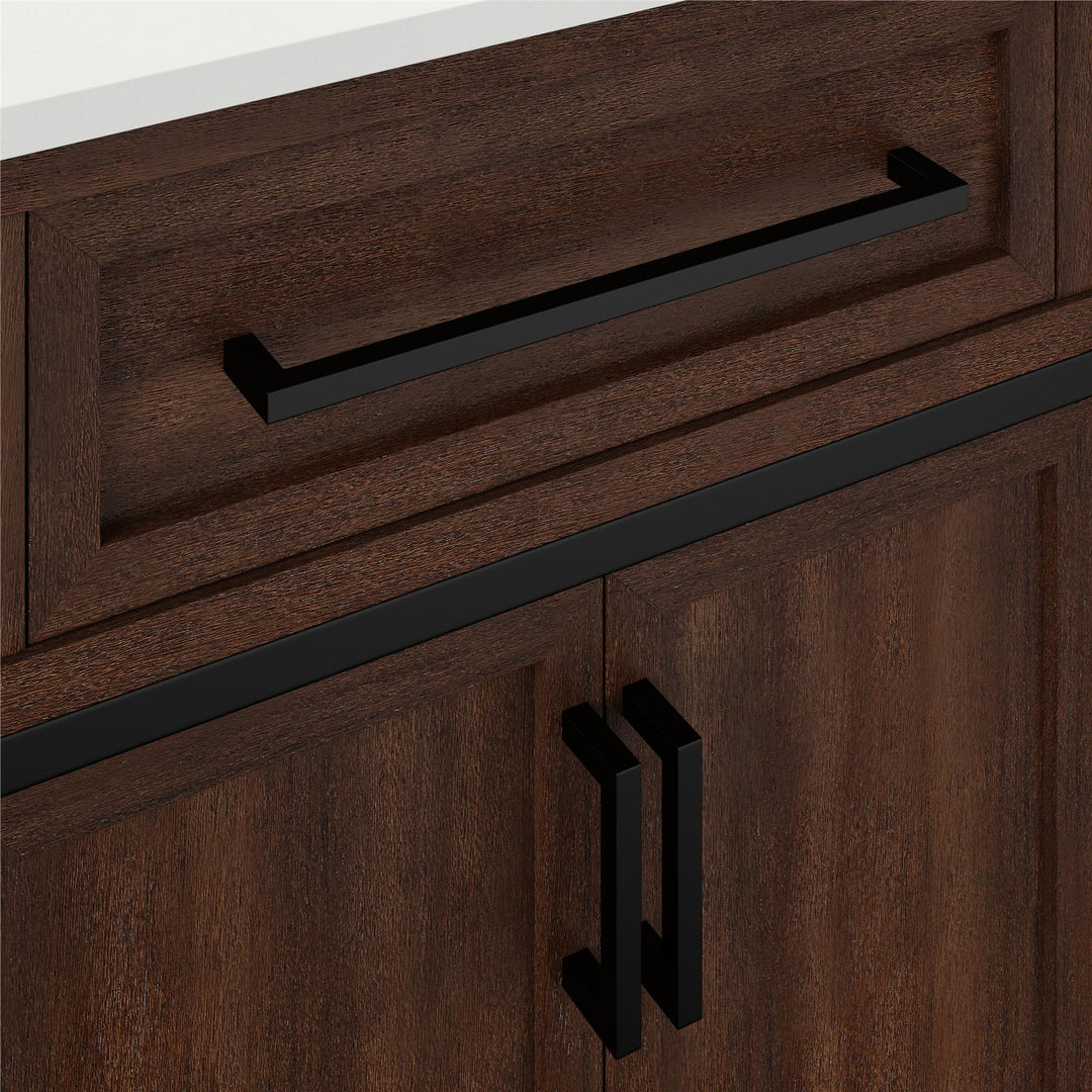 Jamison 24 Inch Bathroom Vanity with Stone Countertop and Pre-Installed Oval Porcelain Sink - Walnut  Brown - 24"