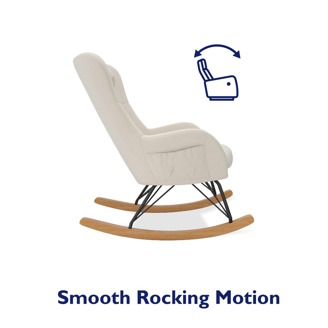 Best Rocking Chair with Pillow Headrest -  Beige