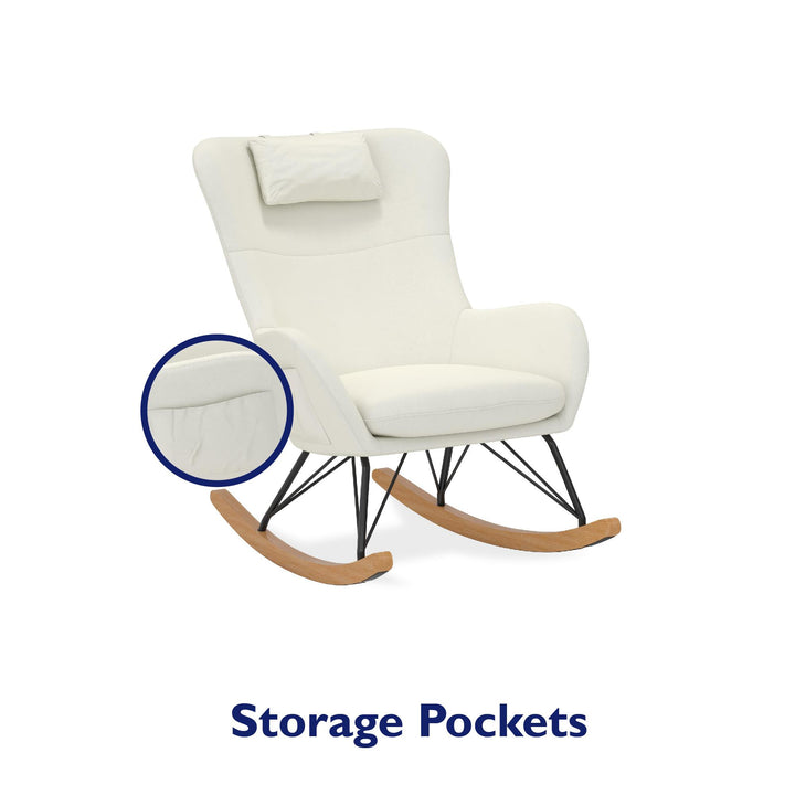 Best Accent Chair with Storage Pockets -  White
