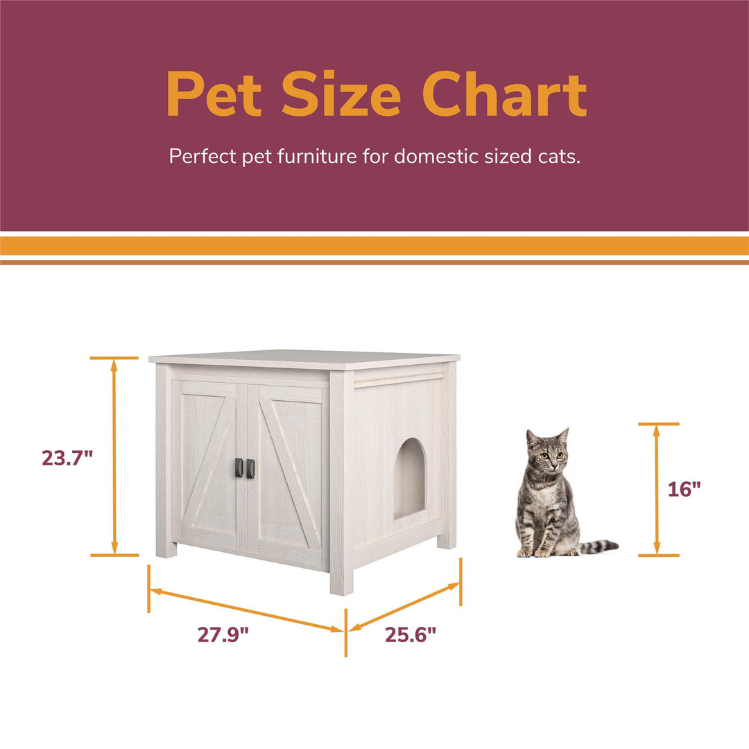Functional and decorative litter box enclosure -  Ivory Pine