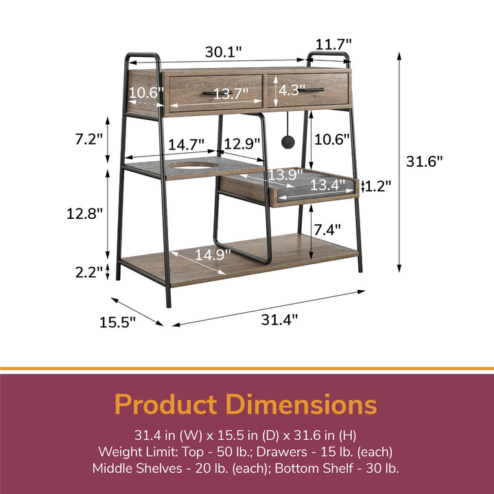 Designs and finishes of O'Malley accent tables -  Rustic Oak