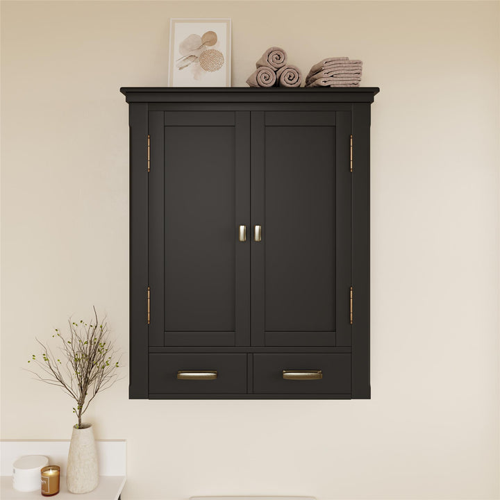 Otum wall-mounted bathroom cabinet -  Black