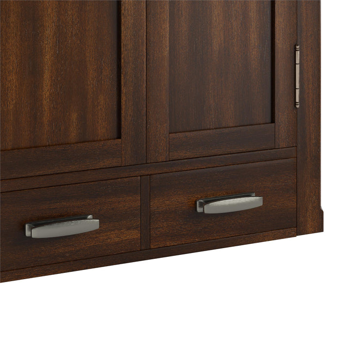 Elegant bathroom wall storage Otum -  Walnut  Brown