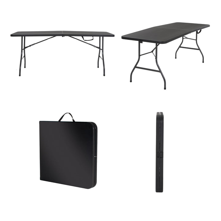 6 ft Banquet Table Fold-in-Half -  Black 