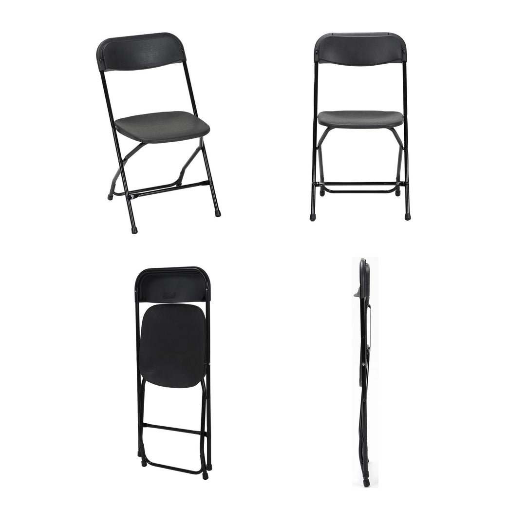 Plastic Stacking Chair for Indoor/Outdoor Use -  Black 