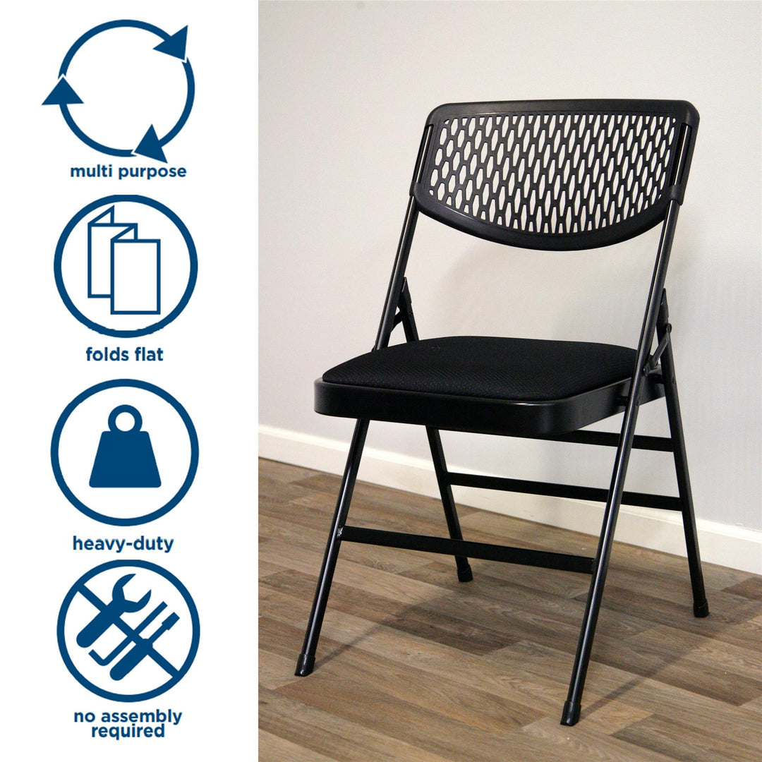 Commercial XL Premium Folding Chair Set -  Black - 4 PacK