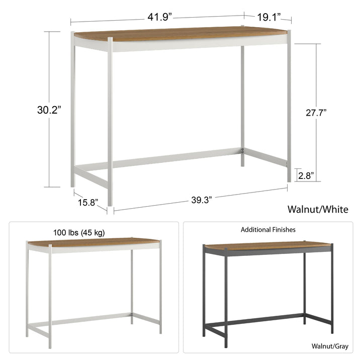 Modern study table Tallulah design -  Gray