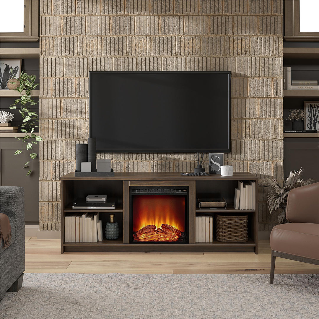 65 inch tv stand with fireplace - Florence Walnut