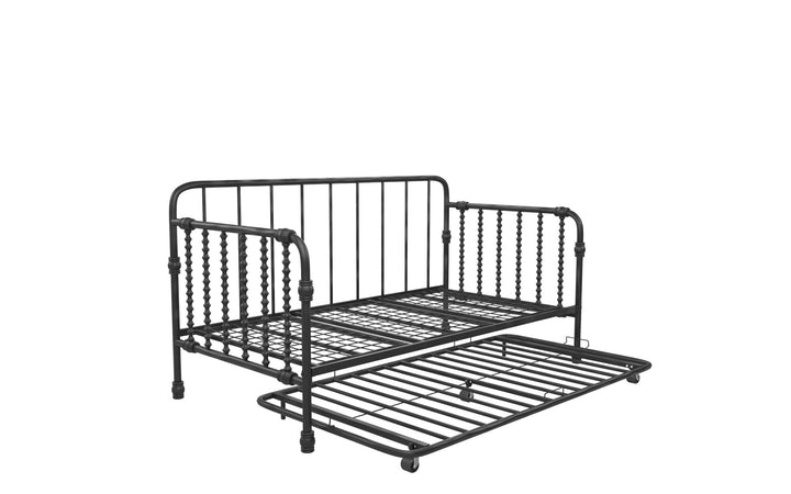 Metal Daybed and Trundle Set - Black - Twin