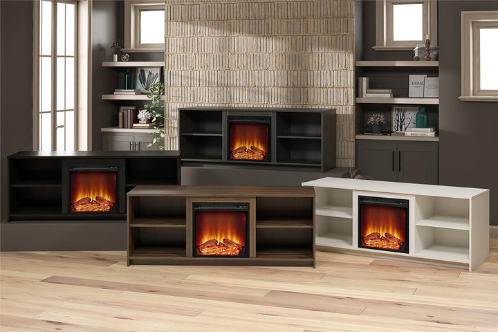Cabrillo Fireplace TV Stand for TVs up to 65" and up to 120 lbs - Florence Walnut