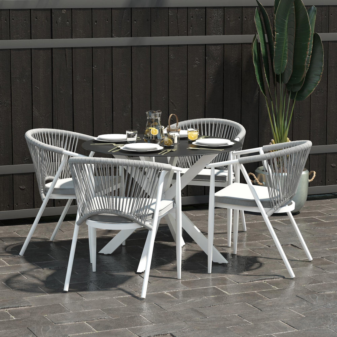 dining table with white base frame - White