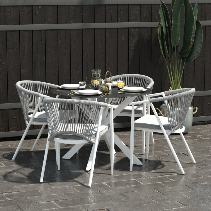 dining table with white base frame - White